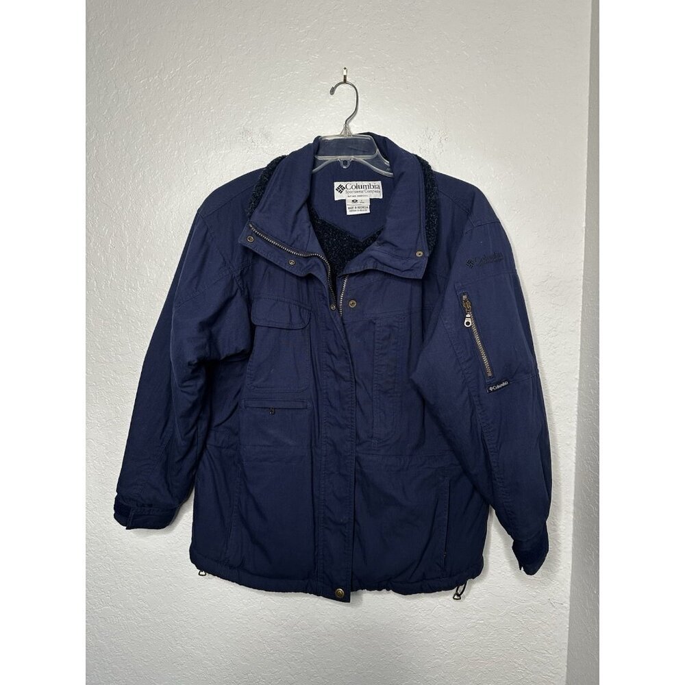 Columbia Women's Blue Winter Jacket Size‎ L Fleece Lined Full Zip Pockets